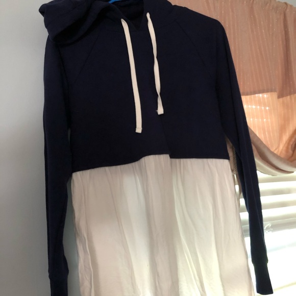 Motherhood Maternity Sweaters - Motherhood hooded sweatshirt w faux bottom blouse Motherhood Maternity Sweaters - Motherhood hooded sweatshirt w faux bottom blouse